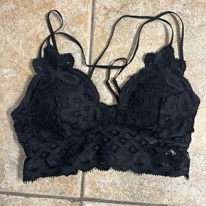Black, Lacey, strappy bralette
